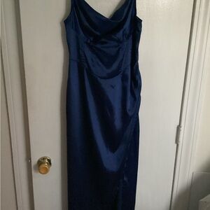 Shein sleeveless evening cowl neck satin dress size L